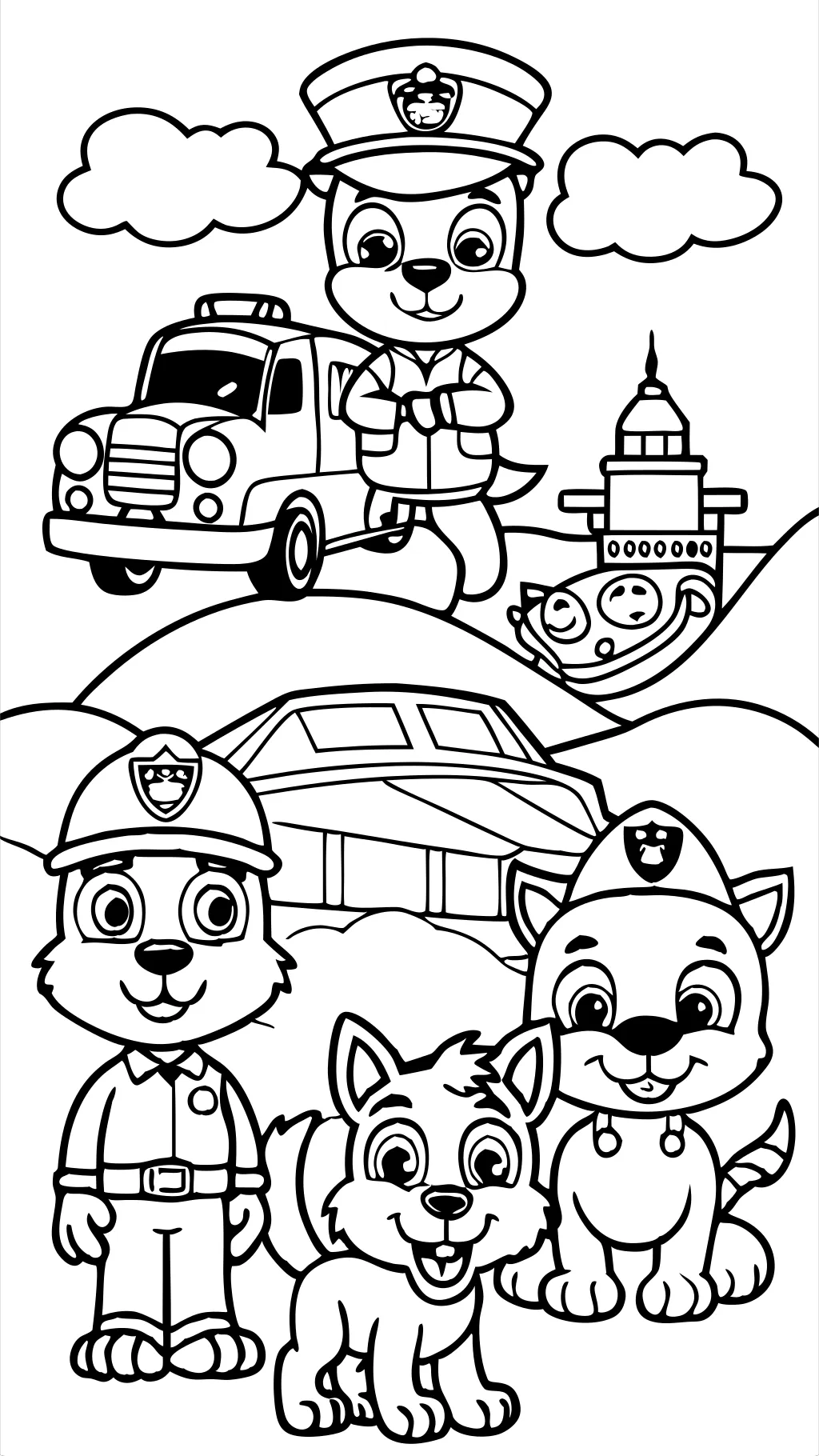 paw patrol coloring page free